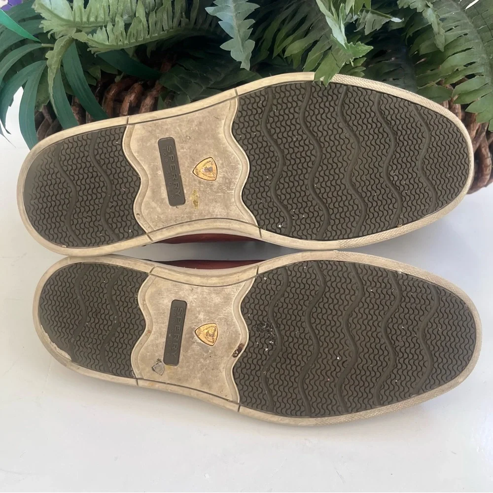 Sperry GOLD CUP 6 eye Sneaker Rich cognac Brown Leather CVO lace up Wave Siping